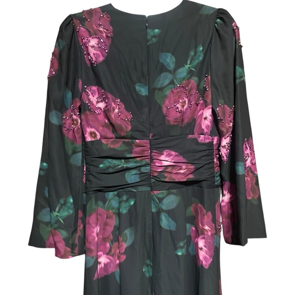 Figue Harley Floral Beaded Gown Maxi Dress Size 6 Quiet Luxury Mother of Bride - Picture 4 of 14